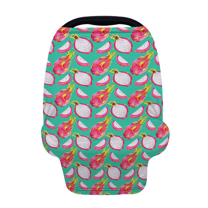 Hand Drawn Dragon Fruit Pattern Print Baby Seat Cover
