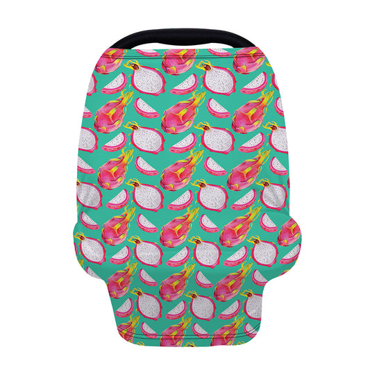Hand Drawn Dragon Fruit Pattern Print Baby Seat Cover