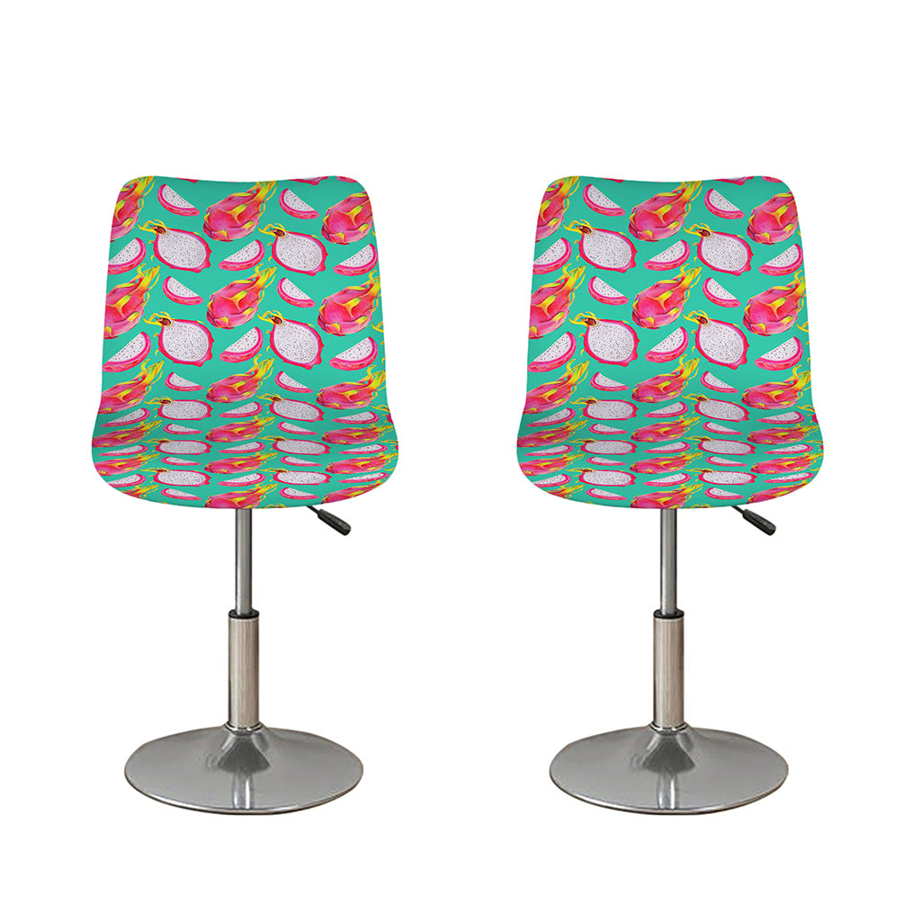 Hand Drawn Dragon Fruit Pattern Print Bar Stool Covers