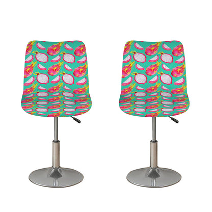Hand Drawn Dragon Fruit Pattern Print Bar Stool Covers