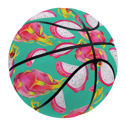 Hand Drawn Dragon Fruit Pattern Print Basketball