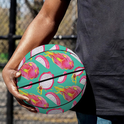 Hand Drawn Dragon Fruit Pattern Print Basketball