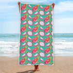 Hand Drawn Dragon Fruit Pattern Print Beach Towel