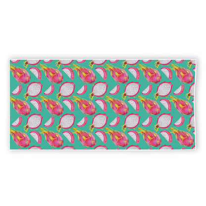 Hand Drawn Dragon Fruit Pattern Print Beach Towel