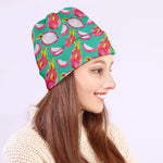 Hand Drawn Dragon Fruit Pattern Print Beanie