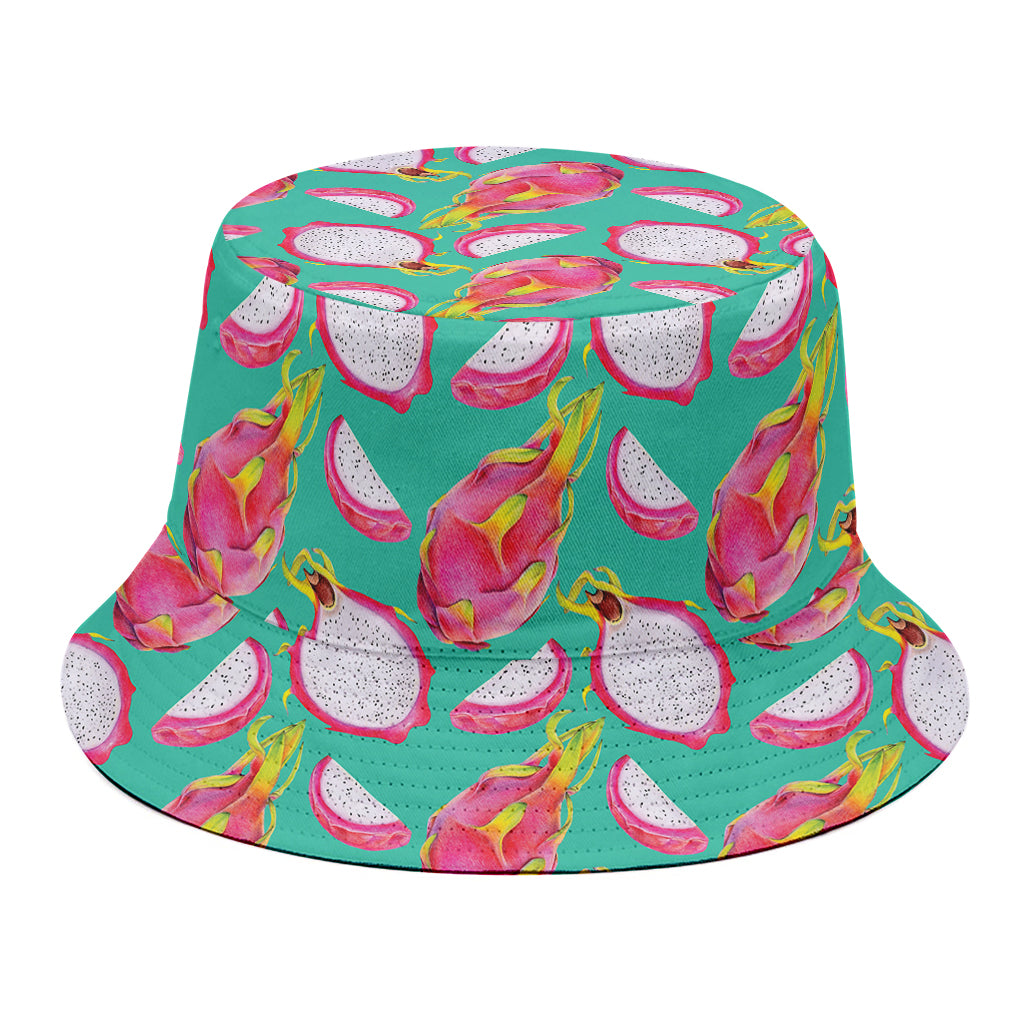 Hand Drawn Dragon Fruit Pattern Print Bucket Hat