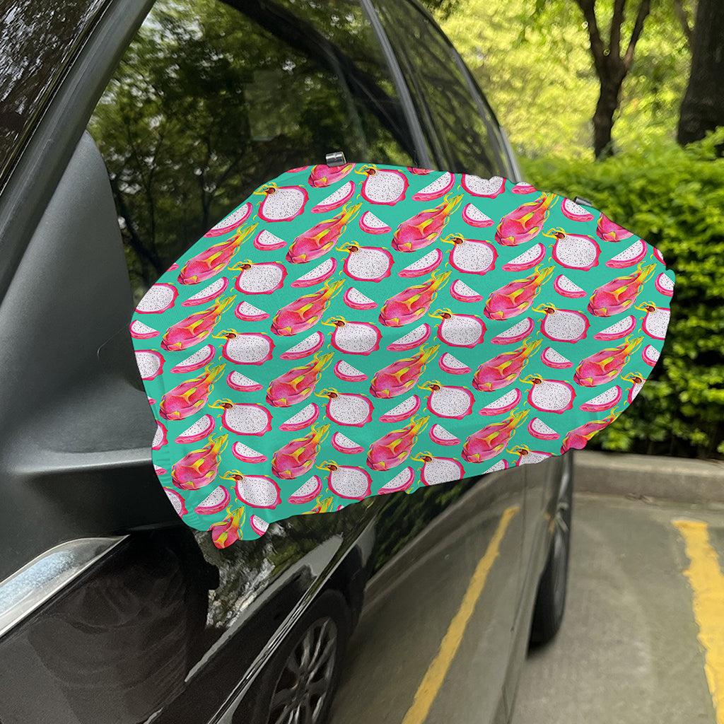 Hand Drawn Dragon Fruit Pattern Print Car Side Mirror Covers