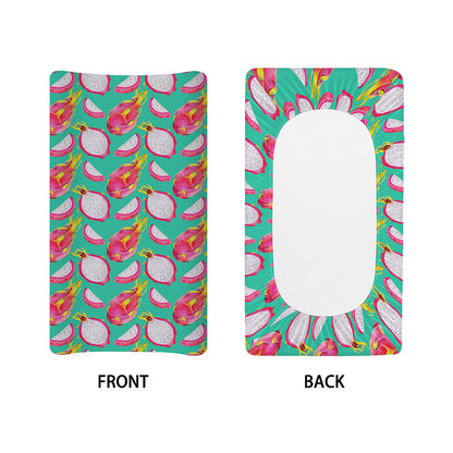 Hand Drawn Dragon Fruit Pattern Print Changing Pad Cover