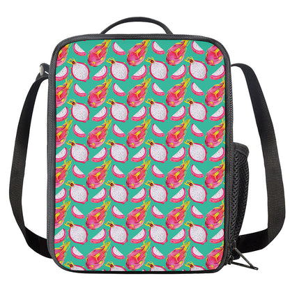 Hand Drawn Dragon Fruit Pattern Print Crossbody Lunch Bag