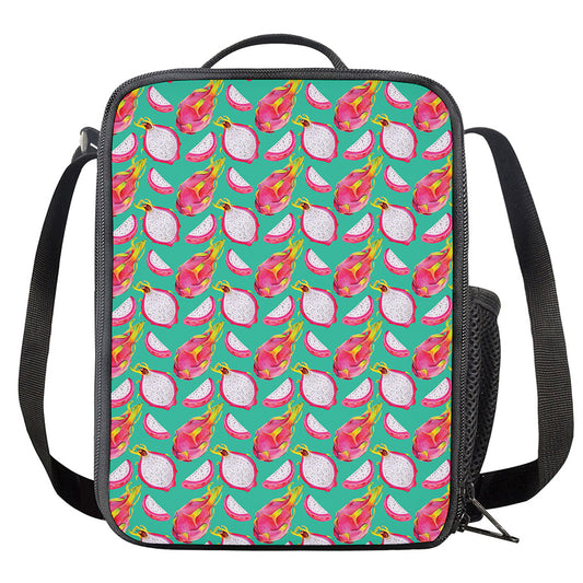 Hand Drawn Dragon Fruit Pattern Print Crossbody Lunch Bag