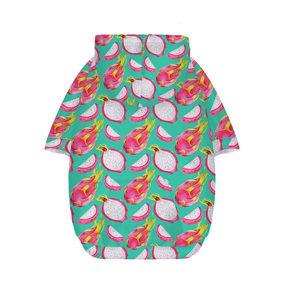 Hand Drawn Dragon Fruit Pattern Print Dog Zip Up Hoodie