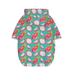 Hand Drawn Dragon Fruit Pattern Print Dog Zip Up Hoodie