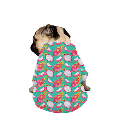 Hand Drawn Dragon Fruit Pattern Print Dog Zip Up Jacket