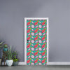 Hand Drawn Dragon Fruit Pattern Print Door Sticker