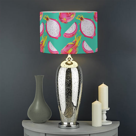 Hand Drawn Dragon Fruit Pattern Print Drum Lamp Shade