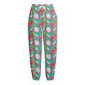 Hand Drawn Dragon Fruit Pattern Print Fleece Lined Knit Pants