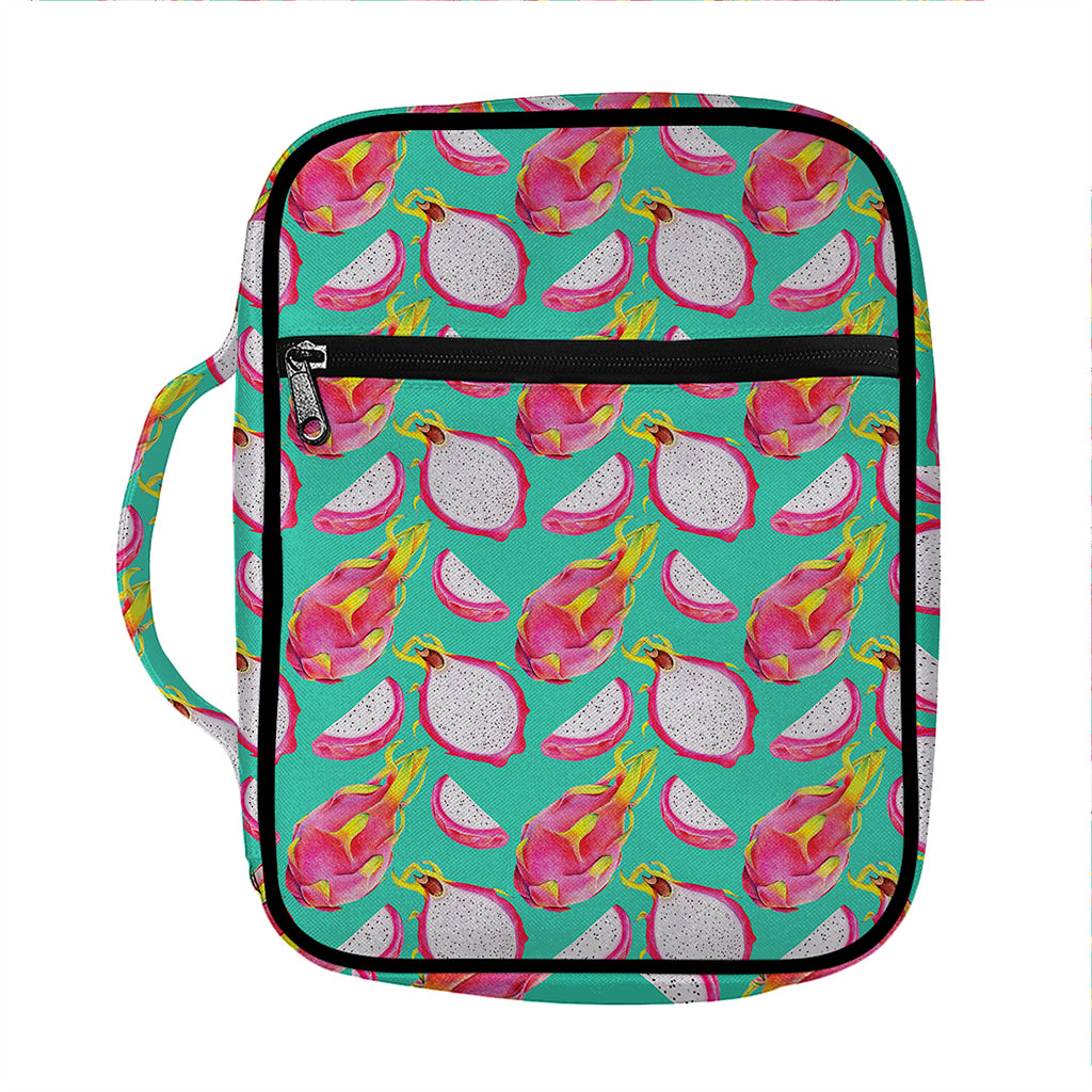 Hand Drawn Dragon Fruit Pattern Print Front Pocket Bible Bag