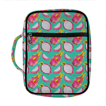 Hand Drawn Dragon Fruit Pattern Print Front Pocket Bible Bag