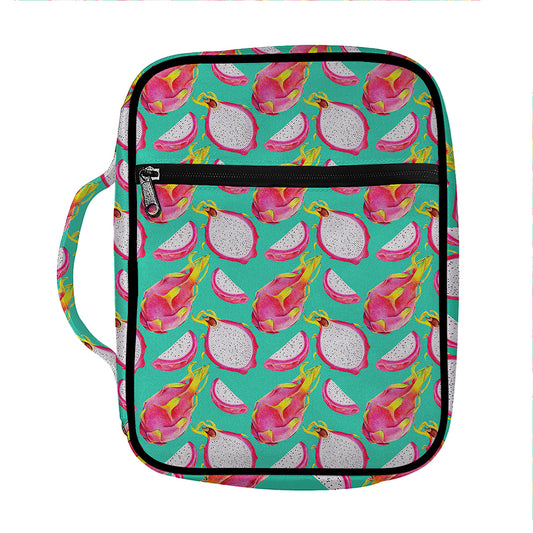 Hand Drawn Dragon Fruit Pattern Print Front Pocket Bible Bag