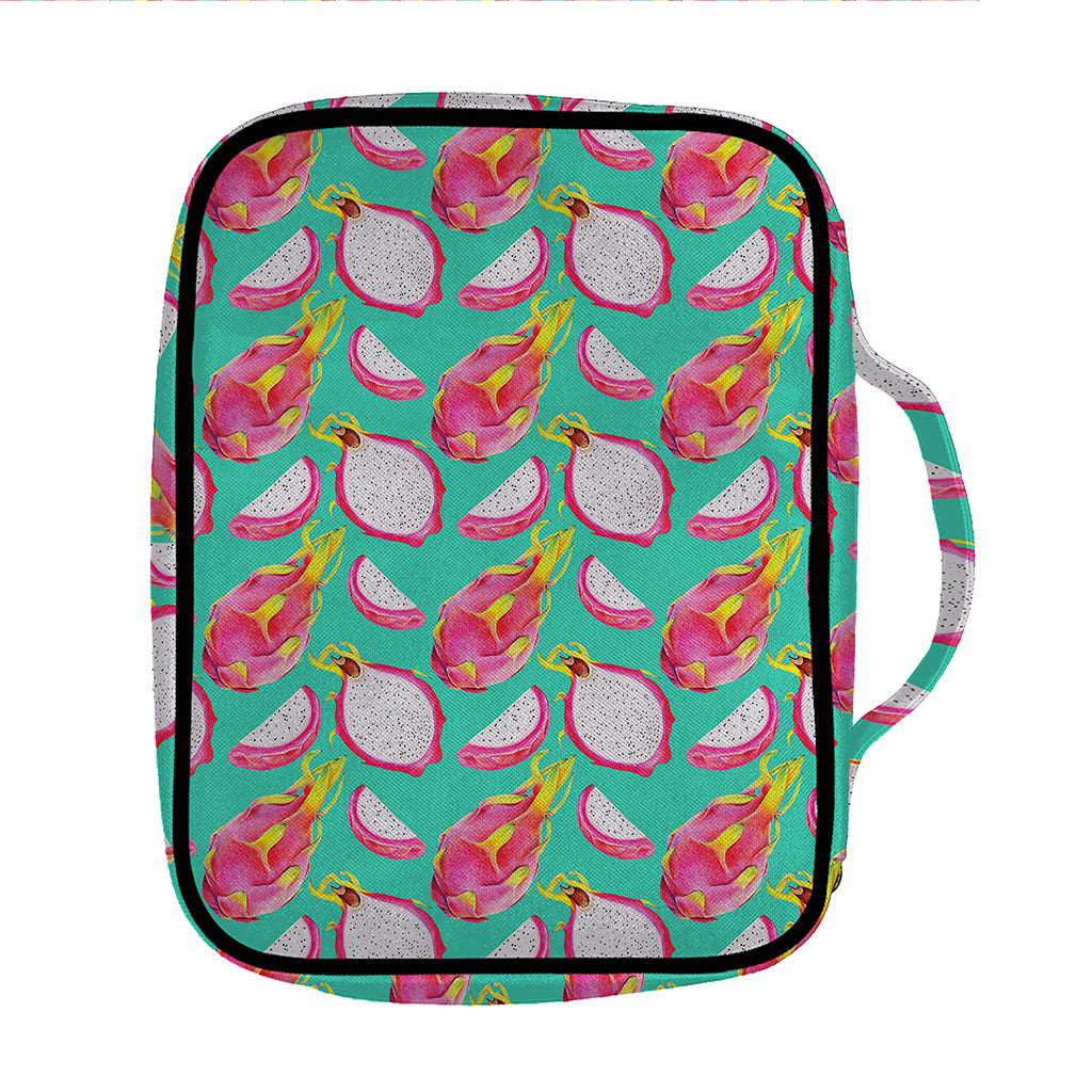 Hand Drawn Dragon Fruit Pattern Print Front Pocket Bible Bag