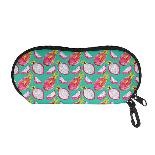Hand Drawn Dragon Fruit Pattern Print Glasses Case
