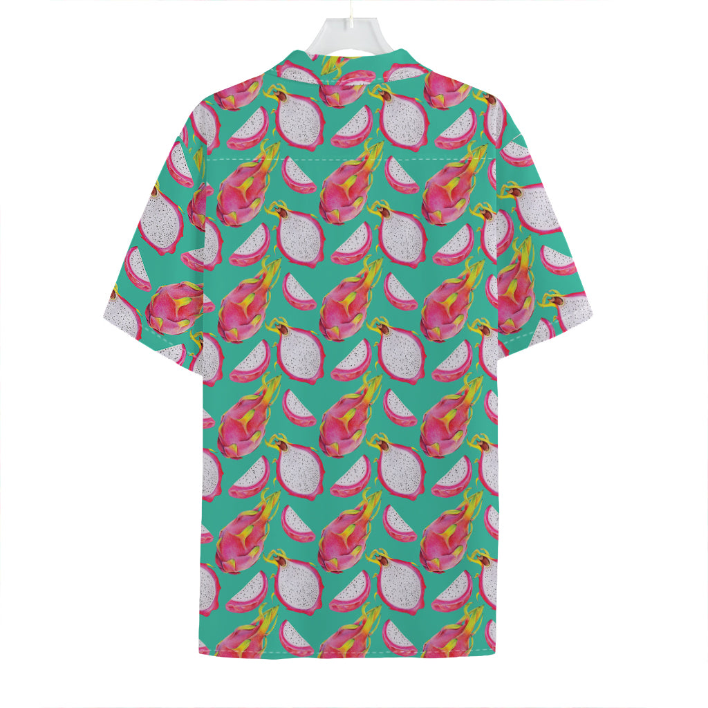 Hand Drawn Dragon Fruit Pattern Print Hawaiian Shirt