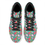 Hand Drawn Dragon Fruit Pattern Print High Top Leather Sneakers