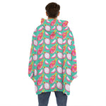 Hand Drawn Dragon Fruit Pattern Print Hoodie Blanket