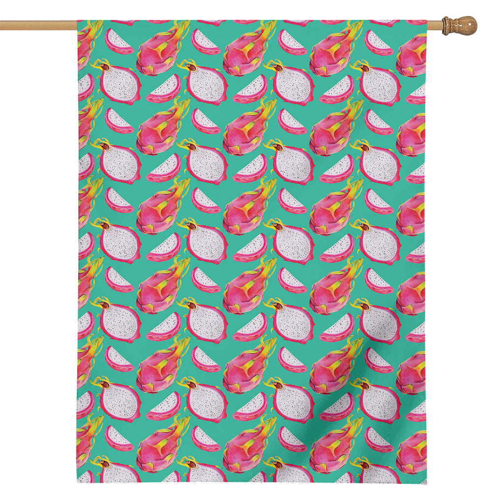 Hand Drawn Dragon Fruit Pattern Print House Flag