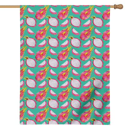 Hand Drawn Dragon Fruit Pattern Print House Flag