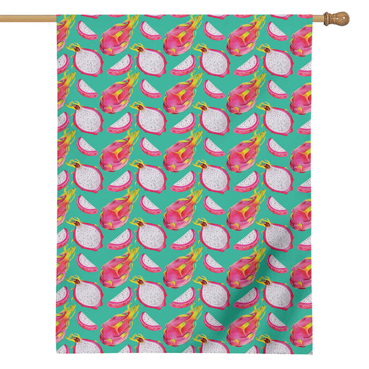 Hand Drawn Dragon Fruit Pattern Print House Flag