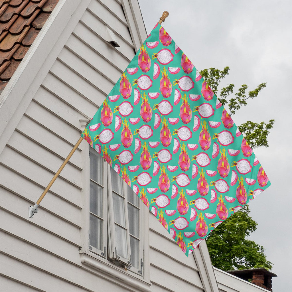 Hand Drawn Dragon Fruit Pattern Print House Flag