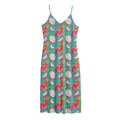 Hand Drawn Dragon Fruit Pattern Print Jersey Midi Cami Dress