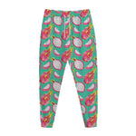 Hand Drawn Dragon Fruit Pattern Print Jogger Pants