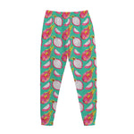 Hand Drawn Dragon Fruit Pattern Print Jogger Pants