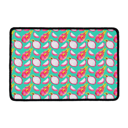 Hand Drawn Dragon Fruit Pattern Print Kitchen Mat