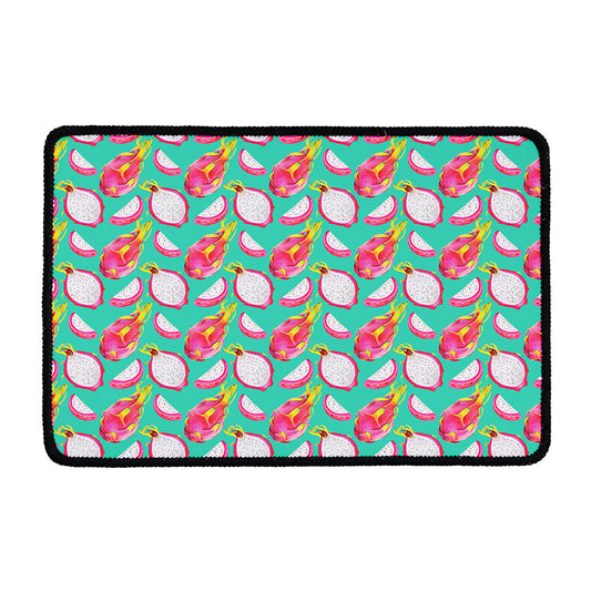 Hand Drawn Dragon Fruit Pattern Print Kitchen Mat