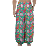Hand Drawn Dragon Fruit Pattern Print Lantern Pants