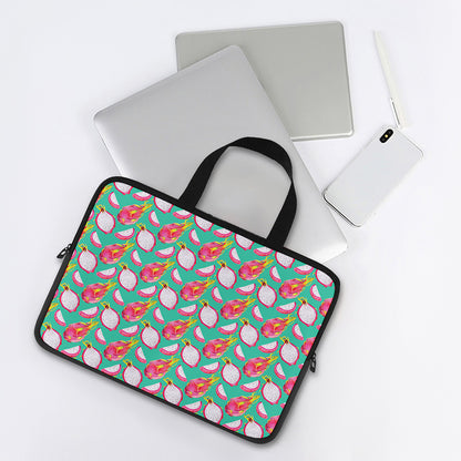 Hand Drawn Dragon Fruit Pattern Print Laptop Sleeve With Handle