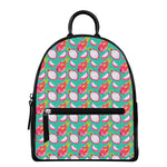 Hand Drawn Dragon Fruit Pattern Print Leather Backpack