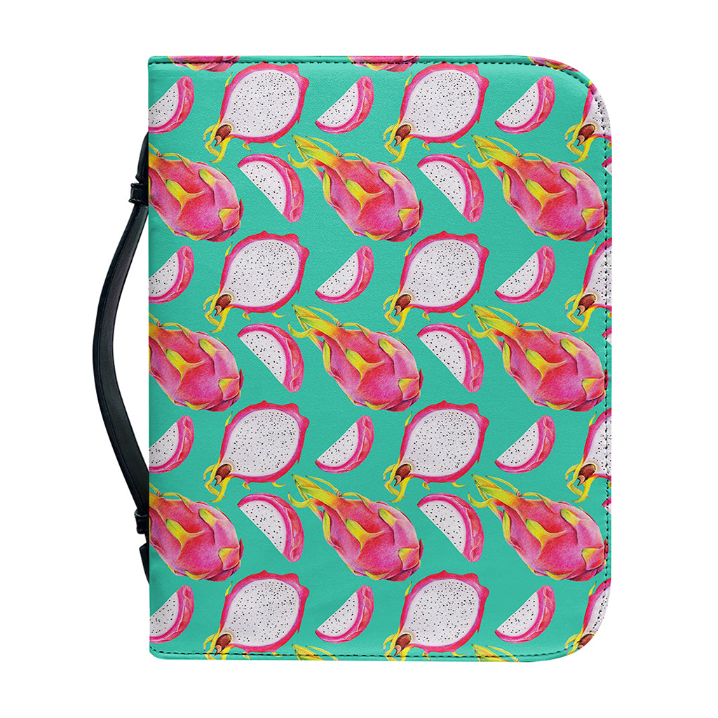 Hand Drawn Dragon Fruit Pattern Print Leather Bible Cover