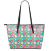 Hand Drawn Dragon Fruit Pattern Print Leather Tote Bag