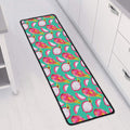 Hand Drawn Dragon Fruit Pattern Print Long Kitchen Mat