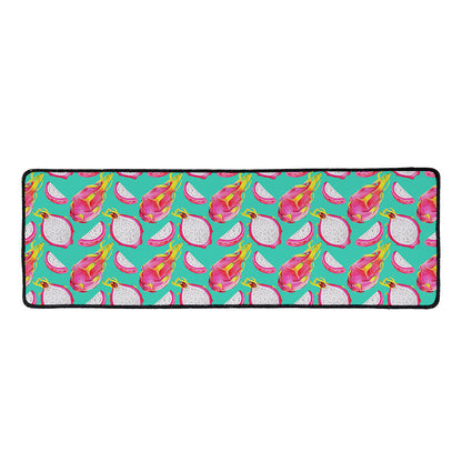 Hand Drawn Dragon Fruit Pattern Print Long Kitchen Mat