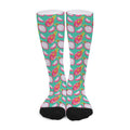 Hand Drawn Dragon Fruit Pattern Print Long Socks
