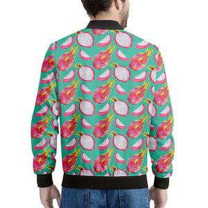 Hand Drawn Dragon Fruit Pattern Print Men's Bomber Jacket