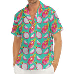 Hand Drawn Dragon Fruit Pattern Print Men's Deep V-Neck Shirt