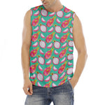 Hand Drawn Dragon Fruit Pattern Print Men's Fitness Tank Top
