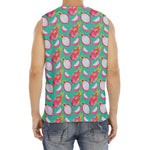 Hand Drawn Dragon Fruit Pattern Print Men's Fitness Tank Top
