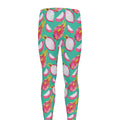 Hand Drawn Dragon Fruit Pattern Print Men's Leggings